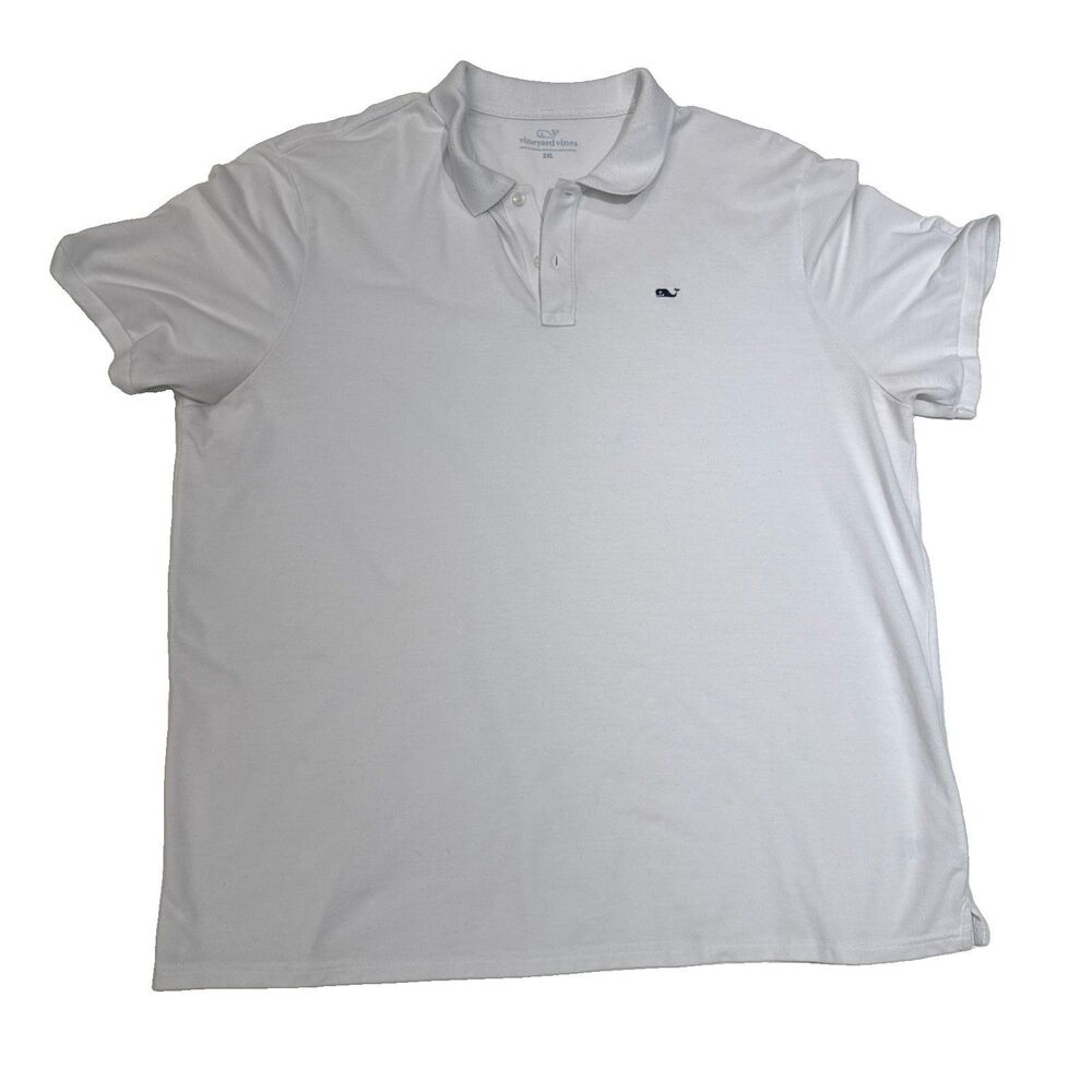 Vineyard Vines Polo Shirt Short Sleeve Whale Logo Size XXL White GOOD *Read Desc